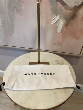 Marc Jacobs White Canvas Dustbag with Black Logo - 12” x 13”